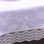 Obrus z Gipiurą 127 – Biały Fala