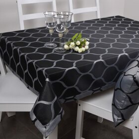 Obrus Casablanca Lux Czarno-Srebrny
