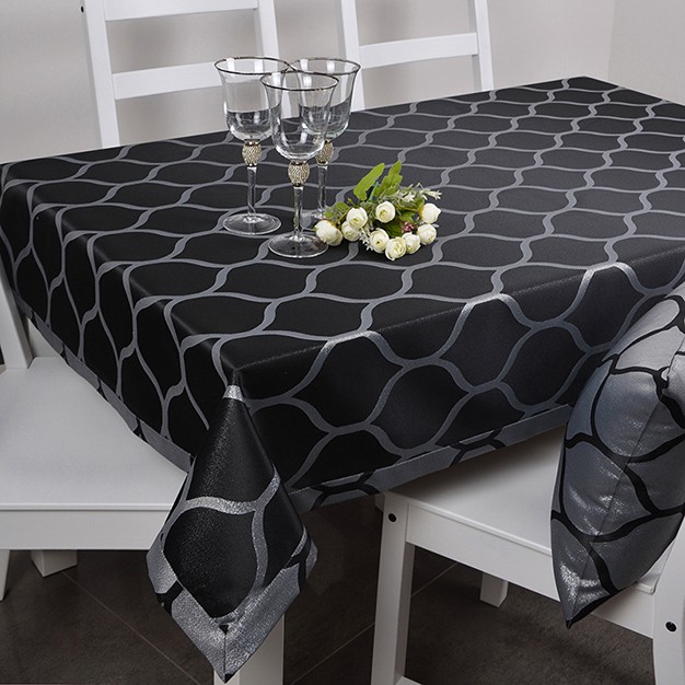 Obrus Casablanca Lux Czarno-Srebrny Obrus Casablanca Lux Czarno-Srebrny