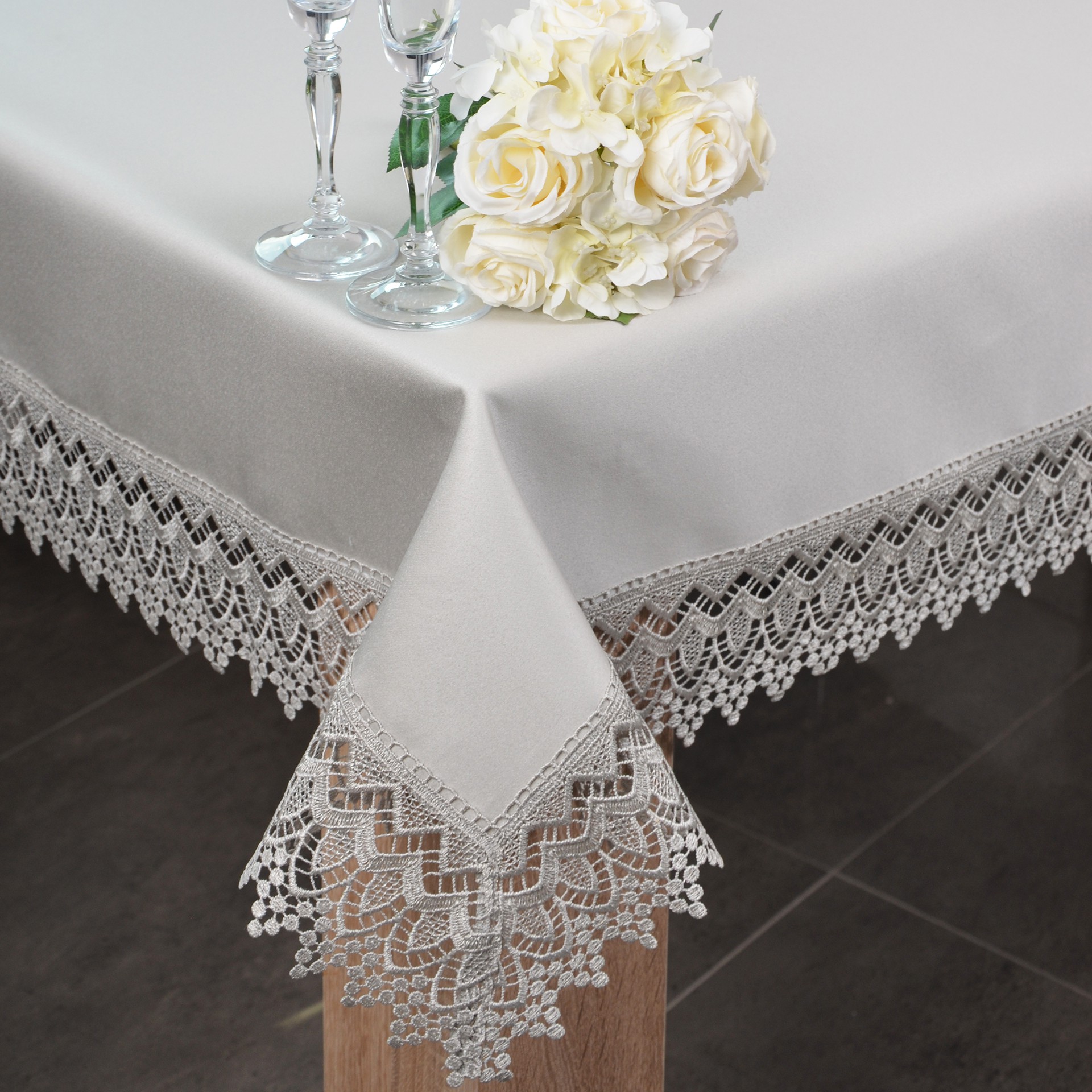 Obrus z Gipiurą 114 – Szary Obrus z Gipiurą 114 – Szary