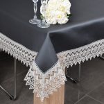 Obrus z Gipiurą 114 – Grafit Szary Obrus z Gipiurą 114 – Grafit Szary