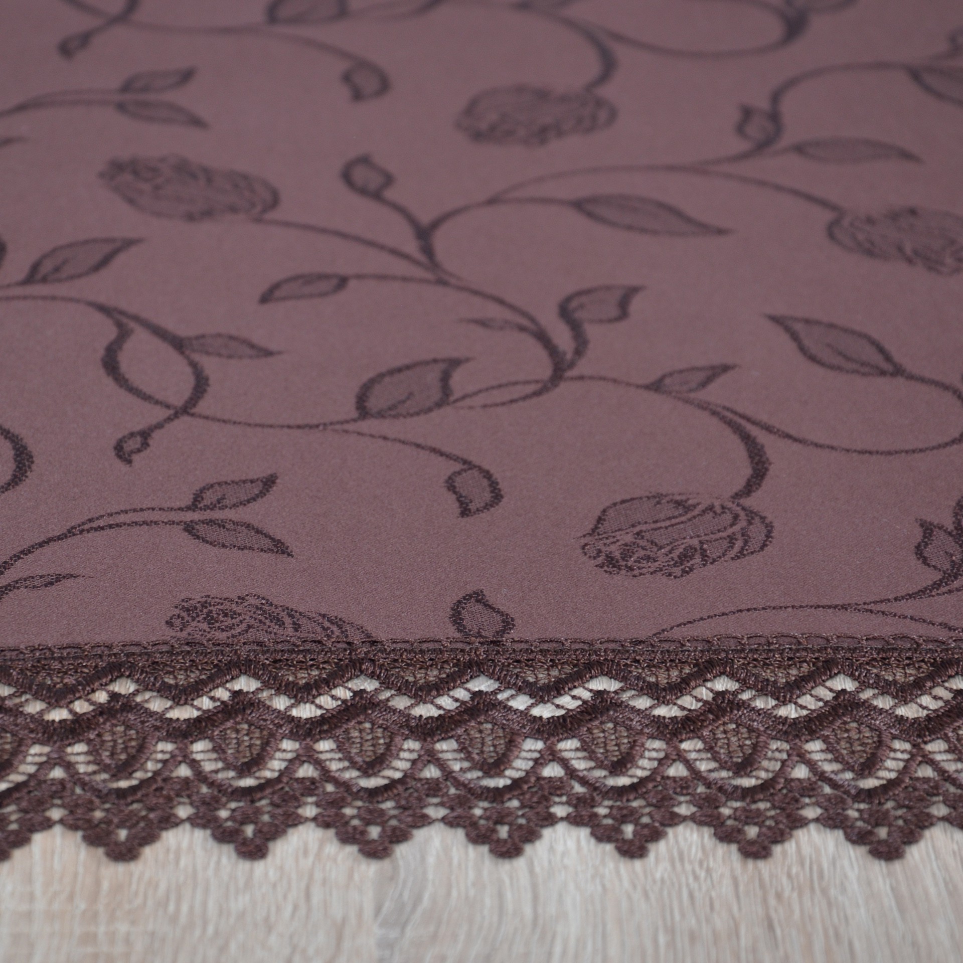 Obrus z Gipiurą 127 – Brązowy Obrus z Gipiurą 127 – Brązowy