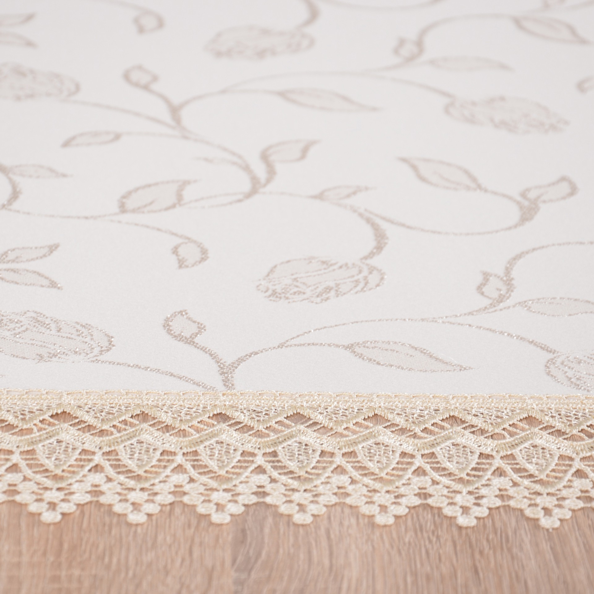 Obrus z Gipiurą 127 – Beżowy Obrus z Gipiurą 127 – Beżowy