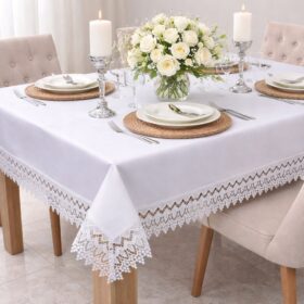 Obrus z Gipiurą 114 – Biały