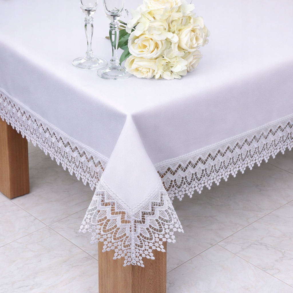 Obrus z Gipiurą 114 – Biały Obrus z Gipiurą 114 – Biały