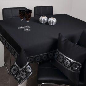 Obrus Vega Lux – Czarny Srebro