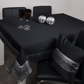 Obrus Rodos Lux – Czarny-Srebro