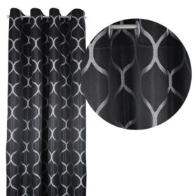 Zasłona Casablanca - Czarny Srebro