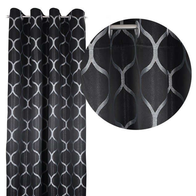 Zasłona Casablanca – Czarny Srebro Zasłona Casablanca – Czarny Srebro
