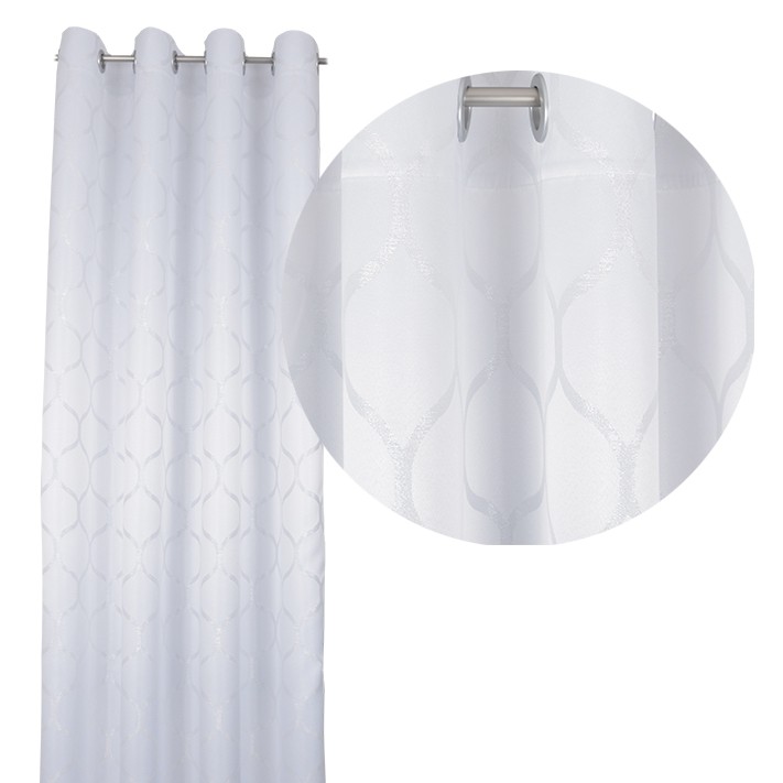 Zasłona Casablanca – Biały Srebro Zasłona Casablanca – Biały Srebro