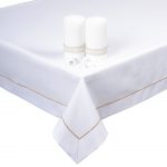 Obrus Panama Lux – Biały Złoto