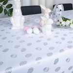 Obrus Gold Silver Jajka – Biały Srebro