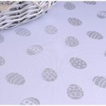 Obrus Gold Silver Jajka – Biały Srebro