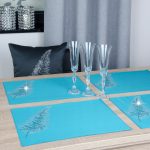 Podkładki Liść – Turkus Srebro