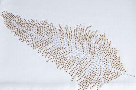 Podkładki Liść – Biel Złoto