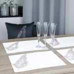 Podkładki Liść – Biel Srebro