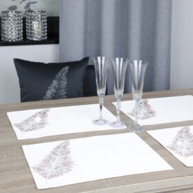 Podkładki Liść – Biel Złoto