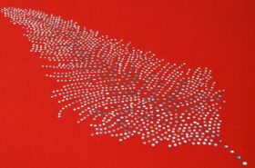 Podkładki Liść – Czerwony Srebro