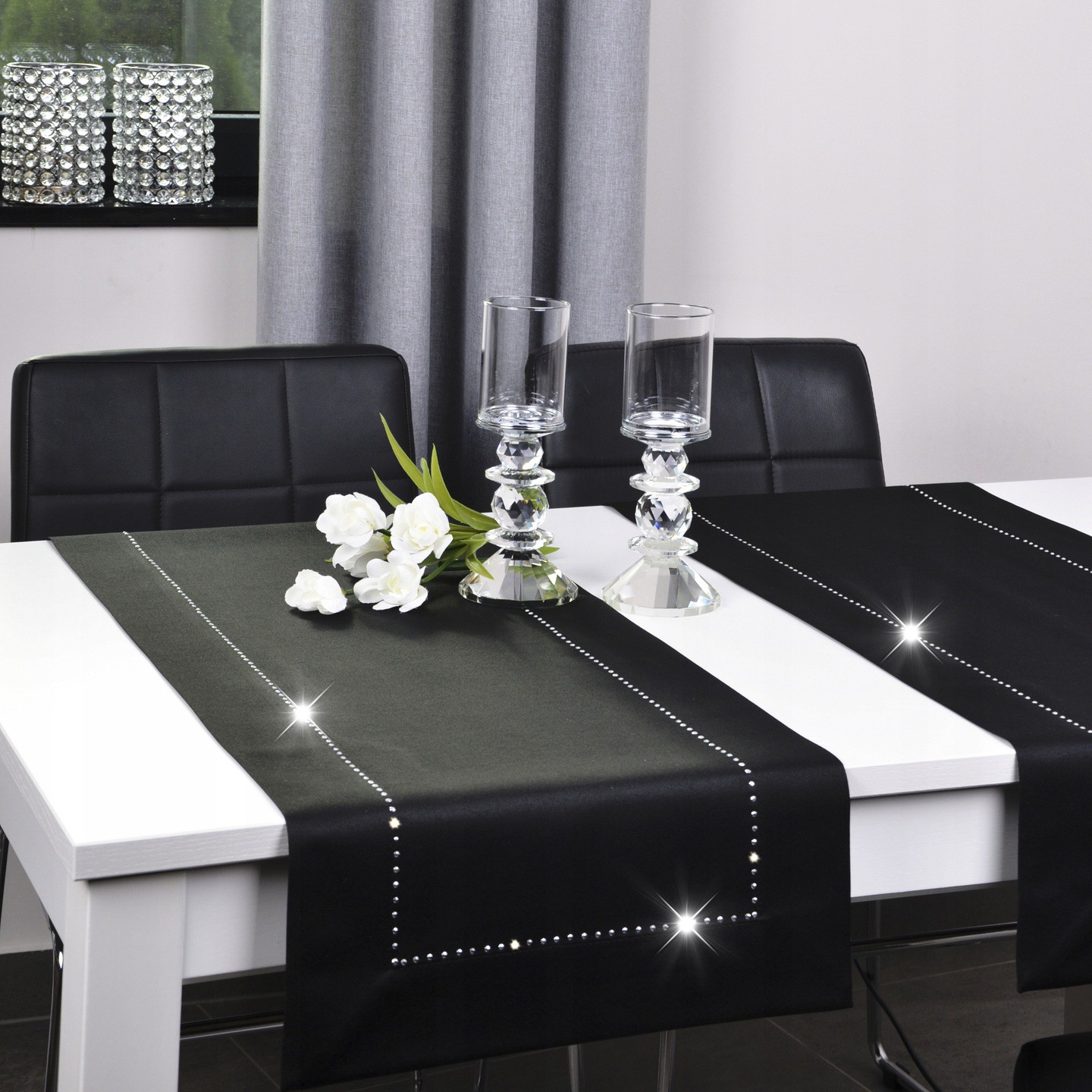 Bieżnik Glamour – Czarny Bieżnik Glamour – Czarny