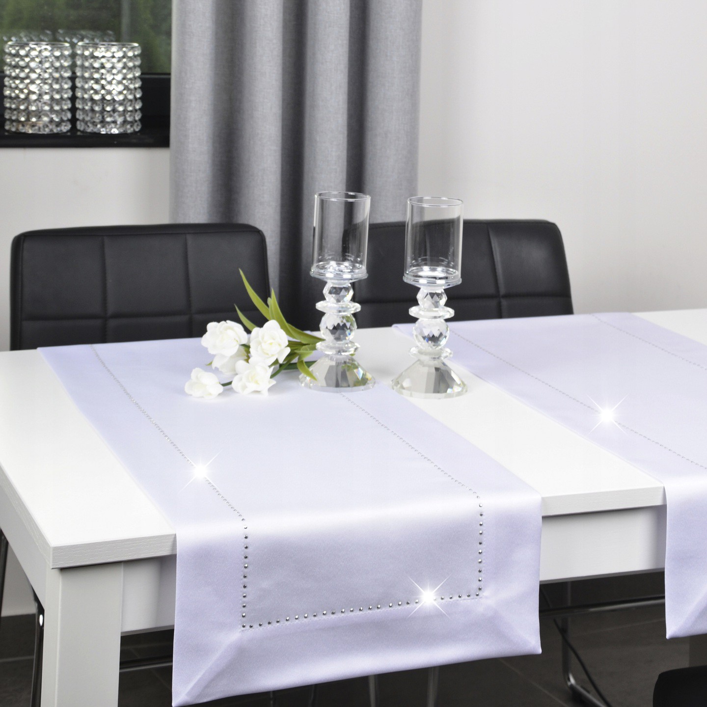 Bieżnik Glamour – Biały Bieżnik Glamour – Biały