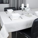 Obrus Werona – Biały ze srebrną nitką