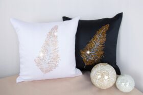 Poszewka Liść – Biały złoto Poszewka Liść – Biały złoto