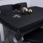 Obrus Kropki Lux – Czarno-Srebrny Obrus Kropki Lux – Czarno-Srebrny