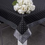 Obrus Kropki Lux – Czarno-Srebrny Obrus Kropki Lux – Czarno-Srebrny