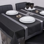 Obrus Kropki Lux – Czarno-Srebrny Obrus Kropki Lux – Czarno-Srebrny