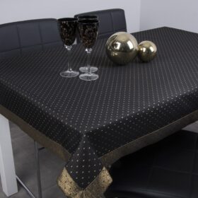 Obrus Kropki Lux – Czarno-Złoty