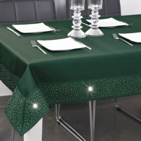 Obrus Szmaragd Złote Dżety – Zielony Ciemny