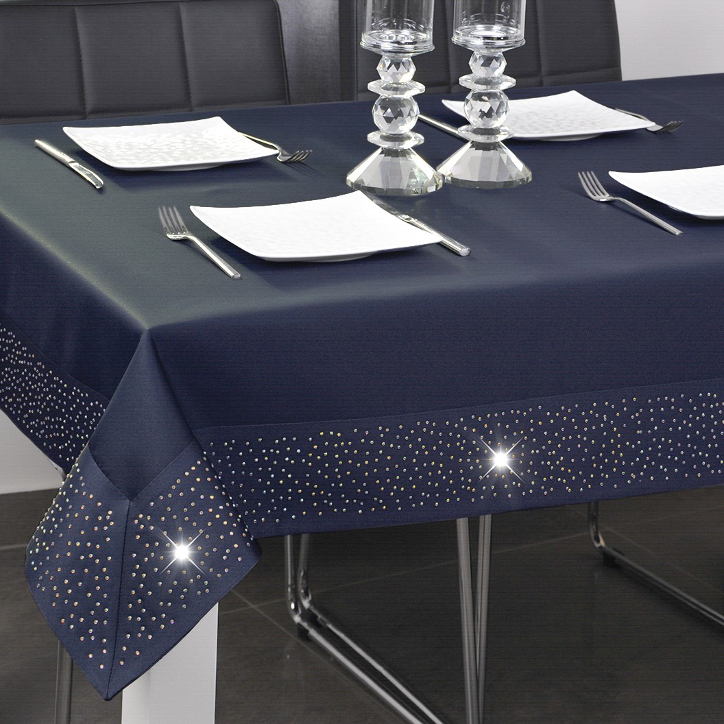 Obrus Szmaragd Złote Dżety – Granatowy Obrus Szmaragd Złote Dżety – Granatowy