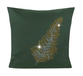 Poszewka Liść - Zielony Ciemny Złoto