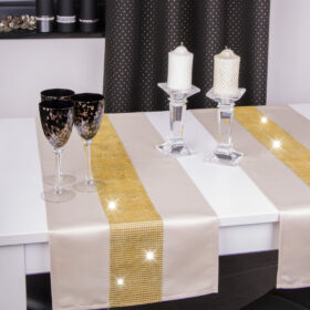 Bieżnik Cyrkonia – Beż ze złotym Bieżnik Cyrkonia – Beż ze złotym