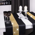 Bieżnik Cyrkonia – Czarny ze złotą listwą