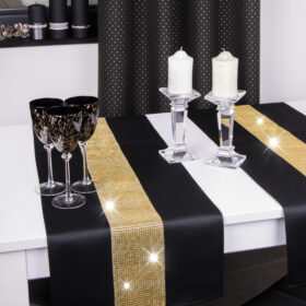 Bieżnik Cyrkonia – Czarny ze złotą listwą Bieżnik Cyrkonia – Czarny ze złotą listwą