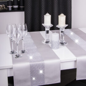 Bieżnik Cyrkonia – Szary ze srebrnym Bieżnik Cyrkonia – Szary ze srebrnym