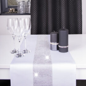 Bieżnik Cyrkonia – Biały ze srebrną listwą