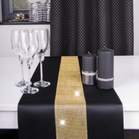 Bieżnik Cyrkonia – Czarny ze złotą listwą