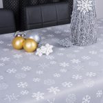 Obrus Świąteczny Śnieżynki – Szary Obrus Świąteczny Śnieżynki – Szary