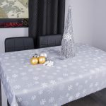 Obrus Świąteczny Śnieżynki – Szary Obrus Świąteczny Śnieżynki – Szary
