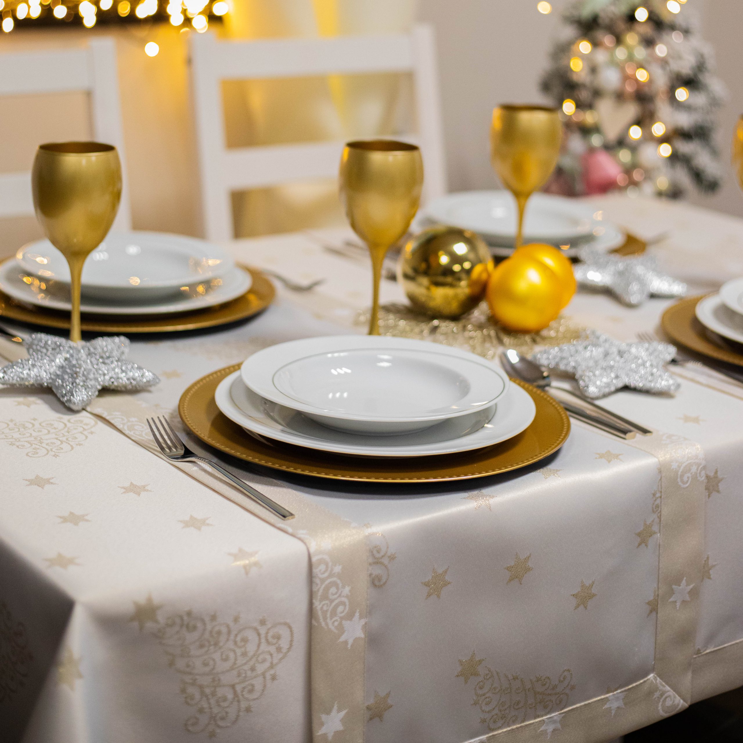 Bieżnik świąteczny Gold Silver Gwiazdki – Złoto Bieżnik świąteczny Gold Silver Gwiazdki – Złoto