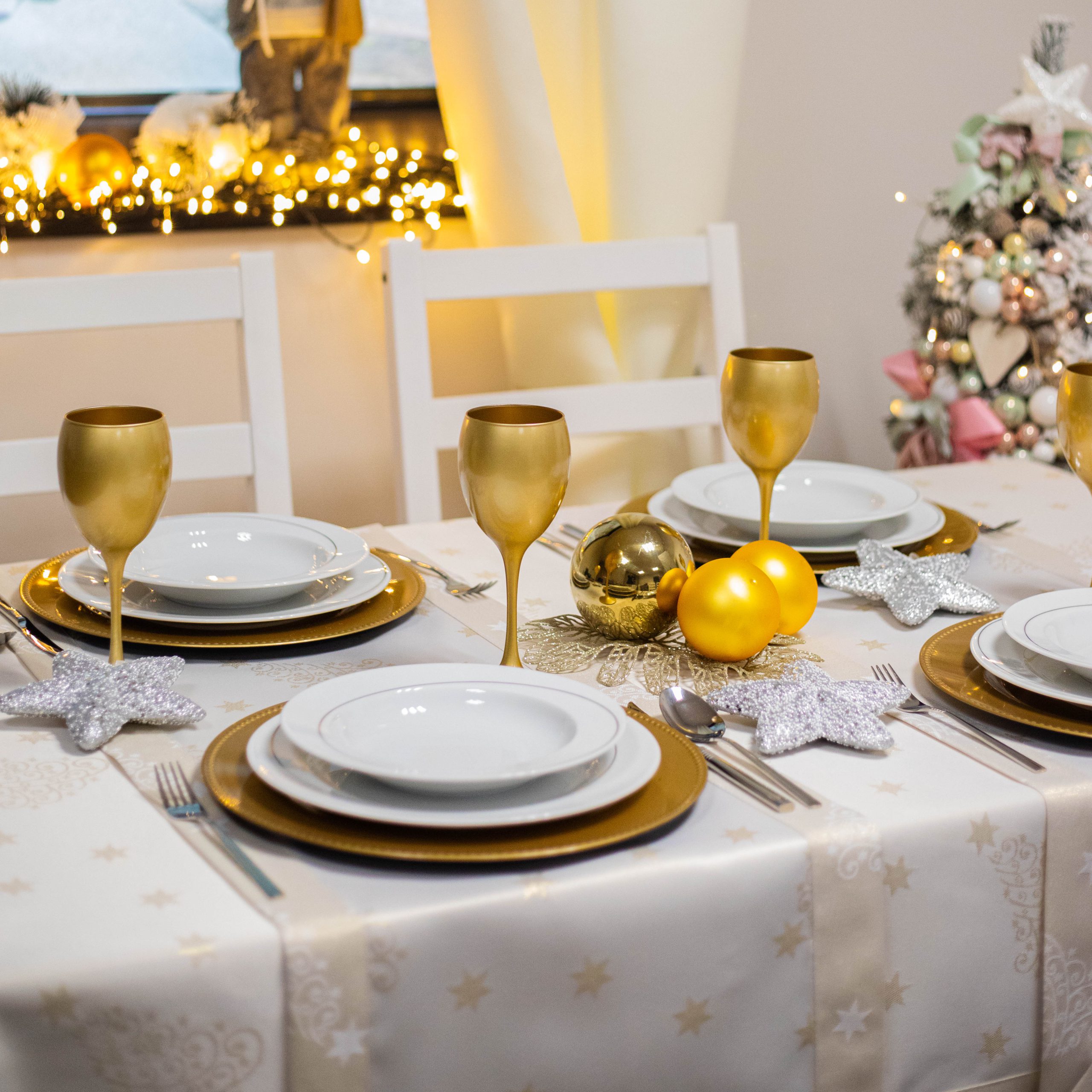 Bieżnik świąteczny Gold Silver Gwiazdki – Złoto Bieżnik świąteczny Gold Silver Gwiazdki – Złoto