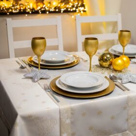 Obrus świąteczny Gold Silver Gwiazdki – Złoto