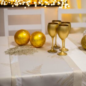 Pas świąteczny Gold Silver Choinka – Złoto