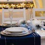 Bieżnik świąteczny Jodełka – Granat srebro Bieżnik świąteczny Jodełka – Granat srebro