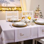 Obrus świąteczny Jodełka – Biel złoto Obrus świąteczny Jodełka – Biel złoto