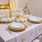 Bieżnik świąteczny Jodełka – Biel złoto Bieżnik świąteczny Jodełka – Biel złoto