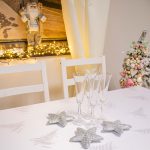 Obrus świąteczny Gold Silver Gwiazdki – Srebro