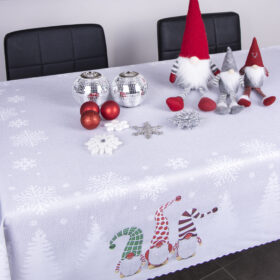 Obrus świąteczny Krasnal – Szary